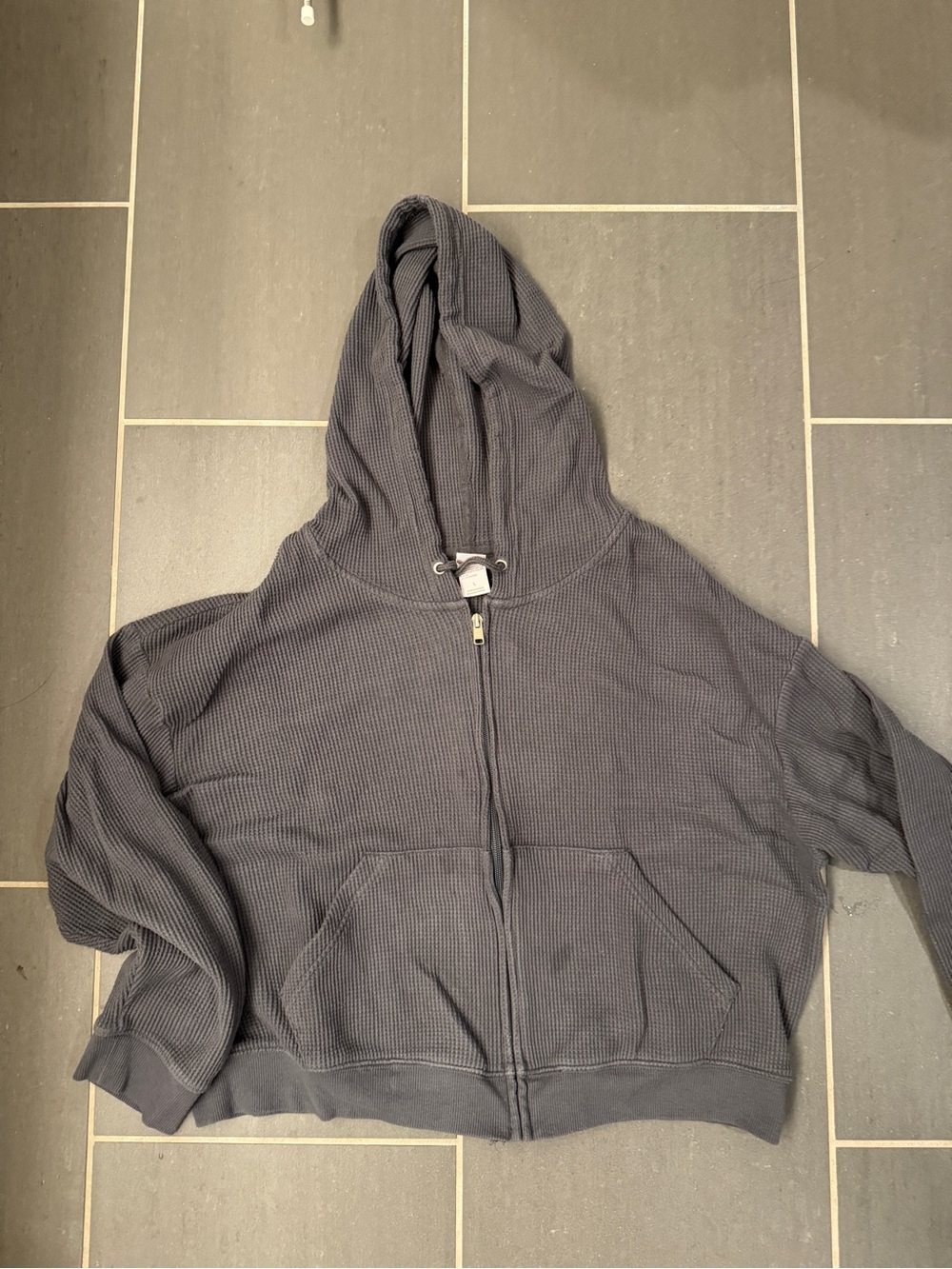 Auden Thermal Zip-up Hoodie size L in Gray